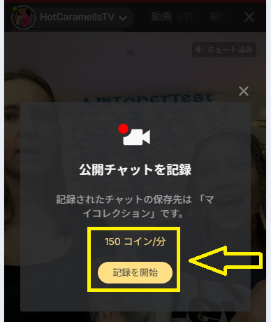 公開チャットの録画の料金