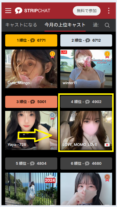 LOVE_MOMO_LOVEのランキング