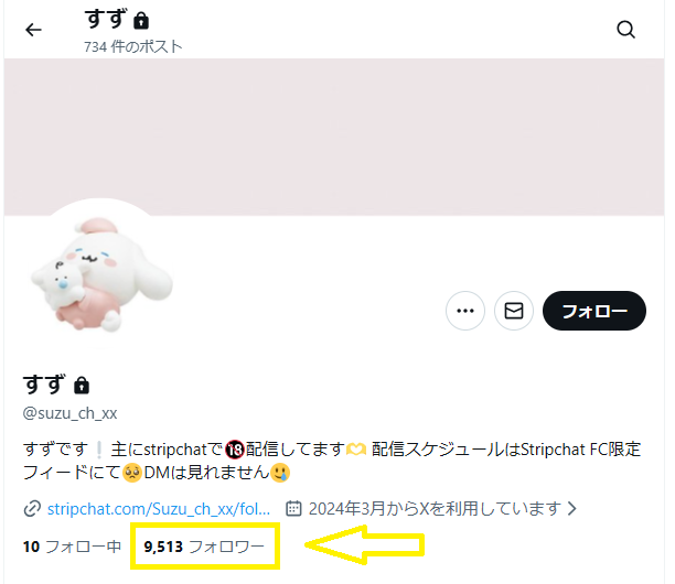 すずのXのアカウント