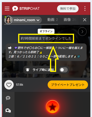 minami_roomの最新のログイン状況